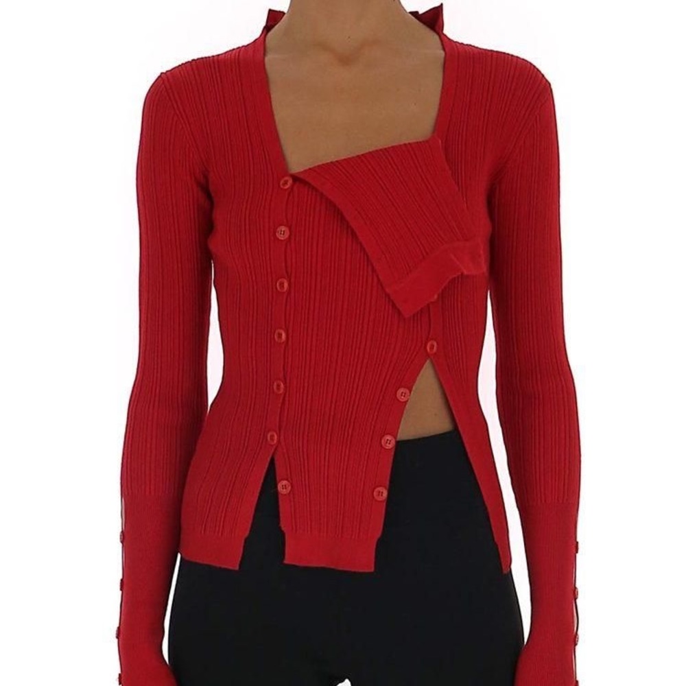 Jacquemus Double Button Ribbed Knit Sweater